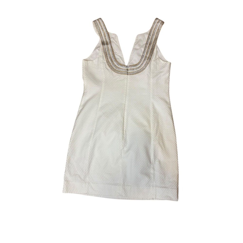 Lilly Pulitzer Valli Shift Dress in Resort White metallic soutache trim Size 6 - Picture 2 of 12